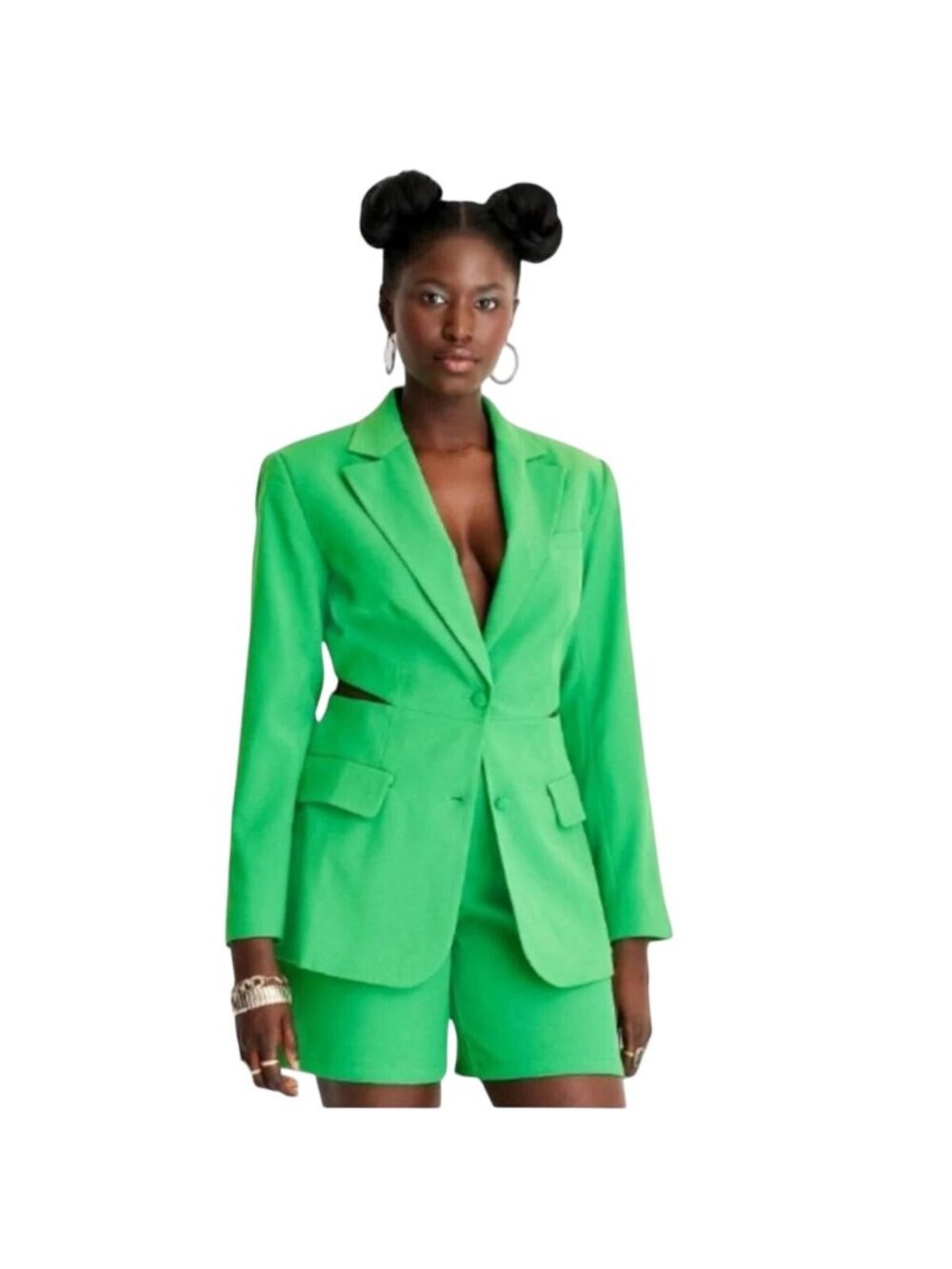 Future Collective Alani Noelle Cutout Blazer XXL Long Sleeve Green Corporate NEW